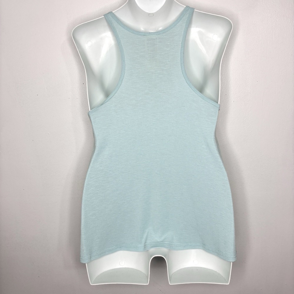 Free People Tank Top Women Large Green Racerback Boho Flowy Minimalist Swing Top - Picture 2 of 8